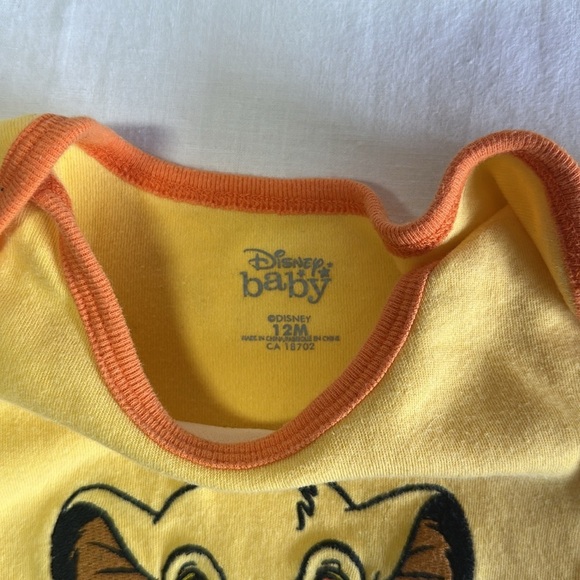 Disney - Lion King Yellow and Orange Bodysuit Romper - Picture 3 of 3